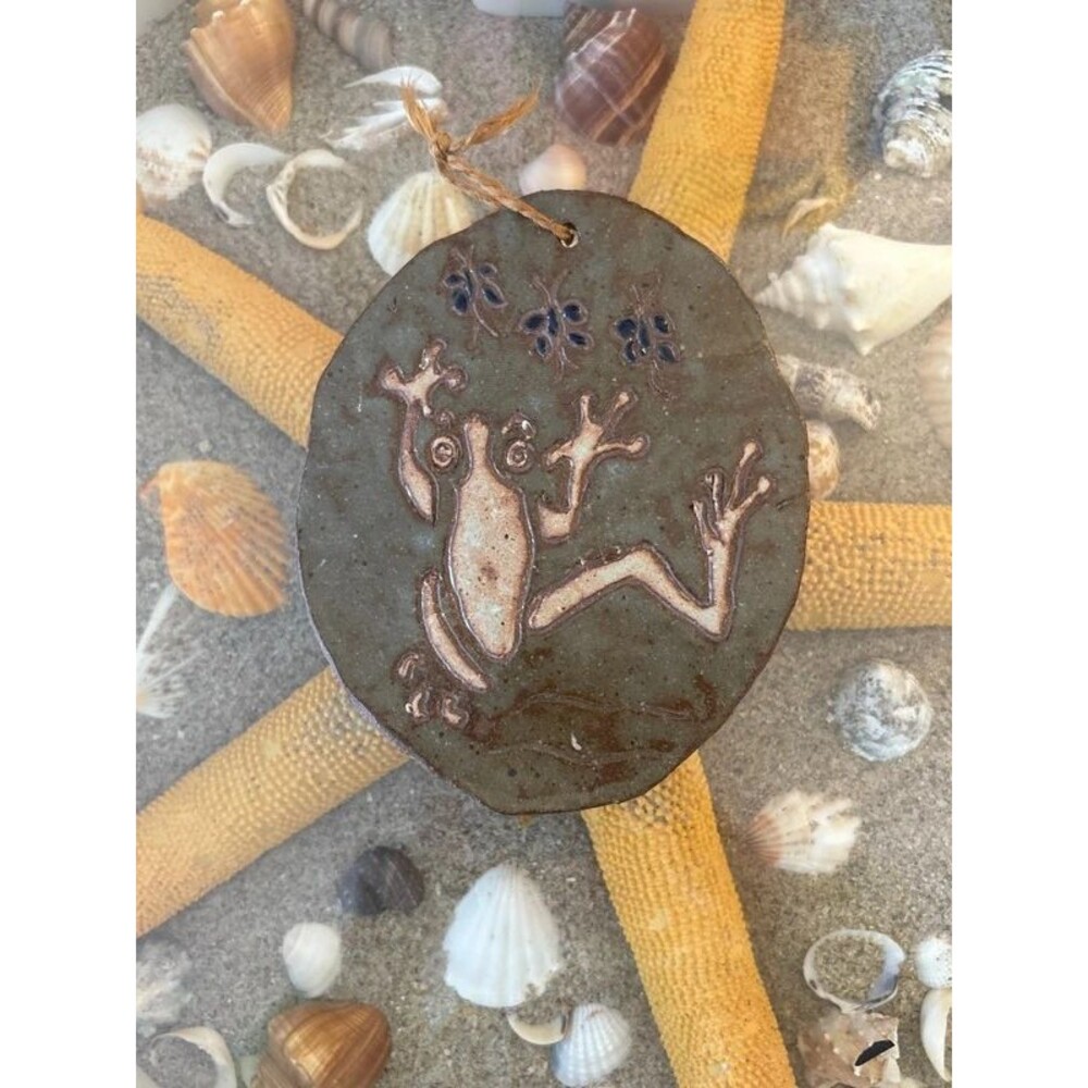 Hanging Ceramic Frog Plaque